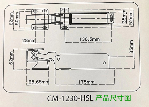 台湾格美COOLMAX闭门回归器CM-1230-HSL强力不锈钢闭门器回归器-图2