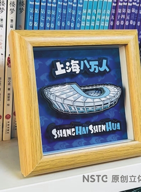 【NSTC原创立体画摆件】上海申花球迷文创周边足球场小摆台相框新