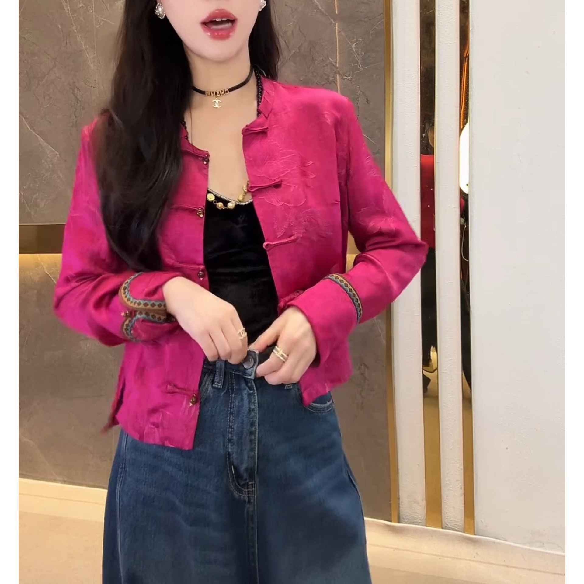 2025秋季新款国风新中式复古盘扣休闲上衣女时髦洋气显瘦开衫外套,淘宝优惠券,粉丝福利购,淘宝优惠卷