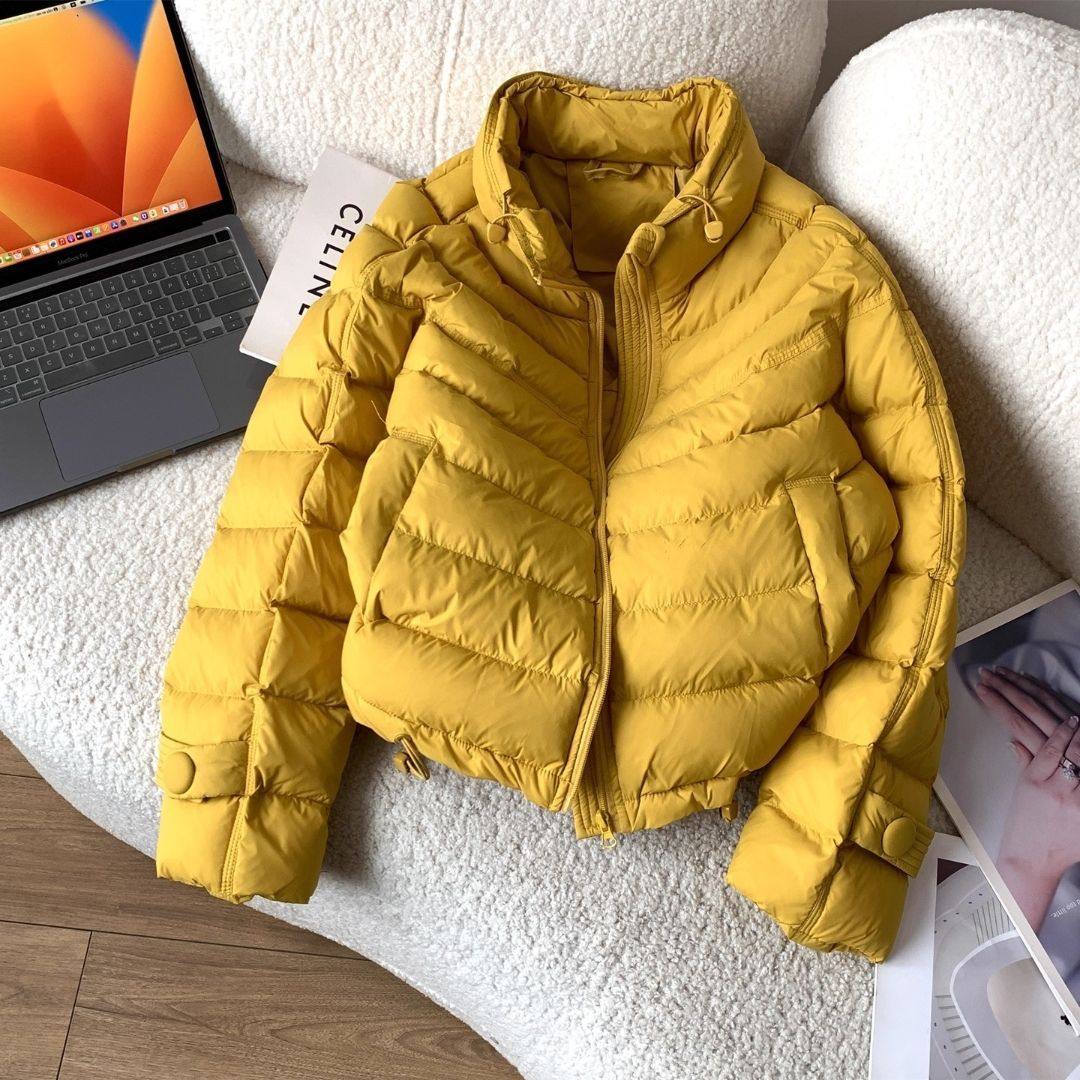 韩系纯色立领拉链排骨长袖棉服外套女2025冬季新款小个子宽松上衣,淘宝优惠券,粉丝福利购,淘宝优惠卷