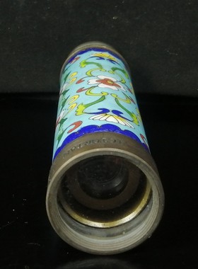 古玩铜器老货实拍回流景泰蓝伸缩单筒望远镜西洋旧货老物件收藏