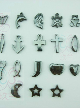 黑胆石挂件五角星礼品吊坠项链