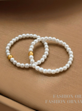 YGL复古简约珍珠戒指气质优雅日常通勤指环个性时尚新款食指戒女