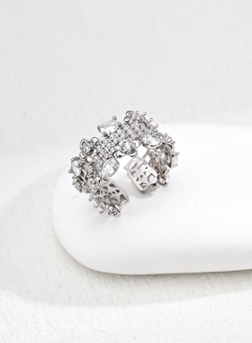 S925银镀18K金时尚轻奢戒指女个性高质感女指环戒指女礼物