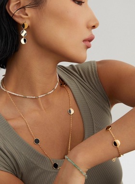 S925银镀18K金时尚简约手链女防过敏个性气质手环手饰女礼物