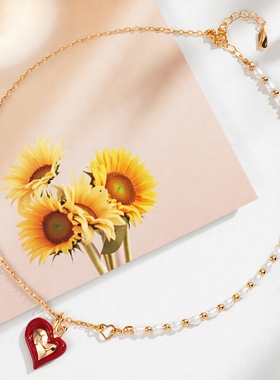 新款爱心项链S925银镀18K金轻奢小众个性独特浪漫礼物精品锁骨链