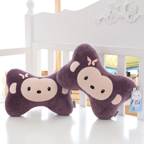 Genuine cute bean Bean Monkey Car Pillow Neck Pillow Pair of Cartoon Bone pillow Pillow Cervical pillow Four Seasons universal