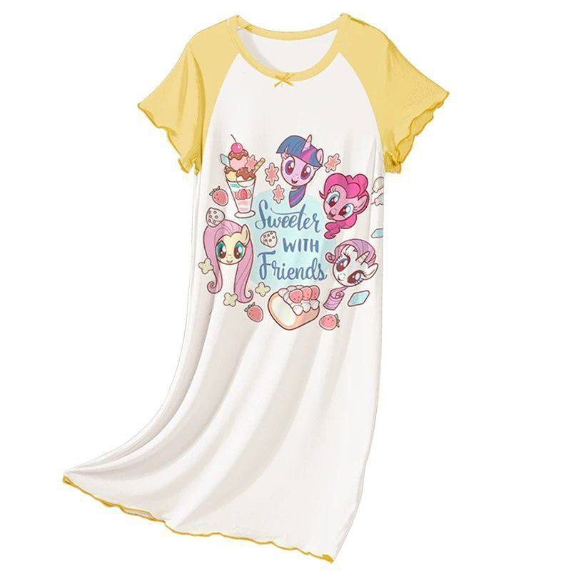 宽松小马宝莉睡裙冰丝女童冰冰凉凉家居服2024夏季睡衣连衣裙薄款,淘宝优惠券,粉丝福利购,淘宝优惠卷