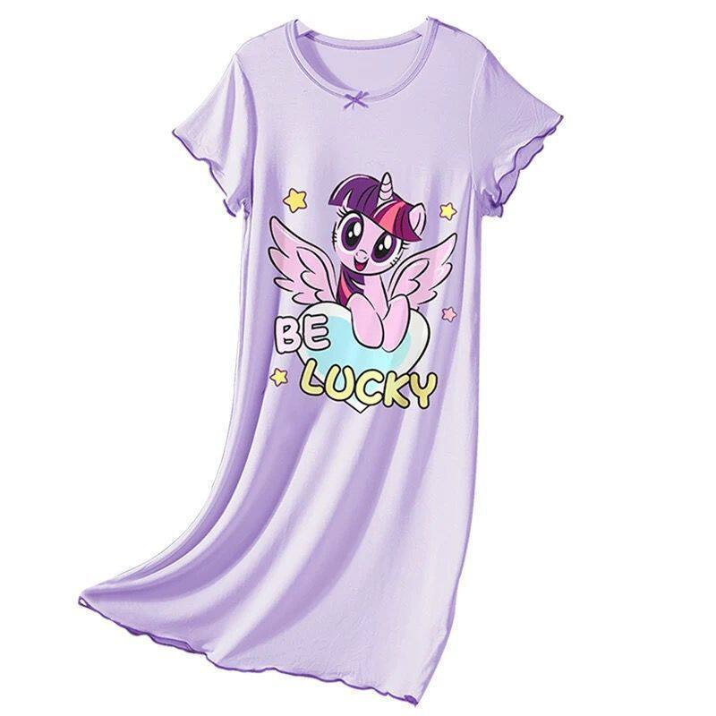 宽松小马宝莉睡裙冰丝女童冰冰凉凉家居服2024夏季睡衣连衣裙薄款,淘宝优惠券,粉丝福利购,淘宝优惠卷