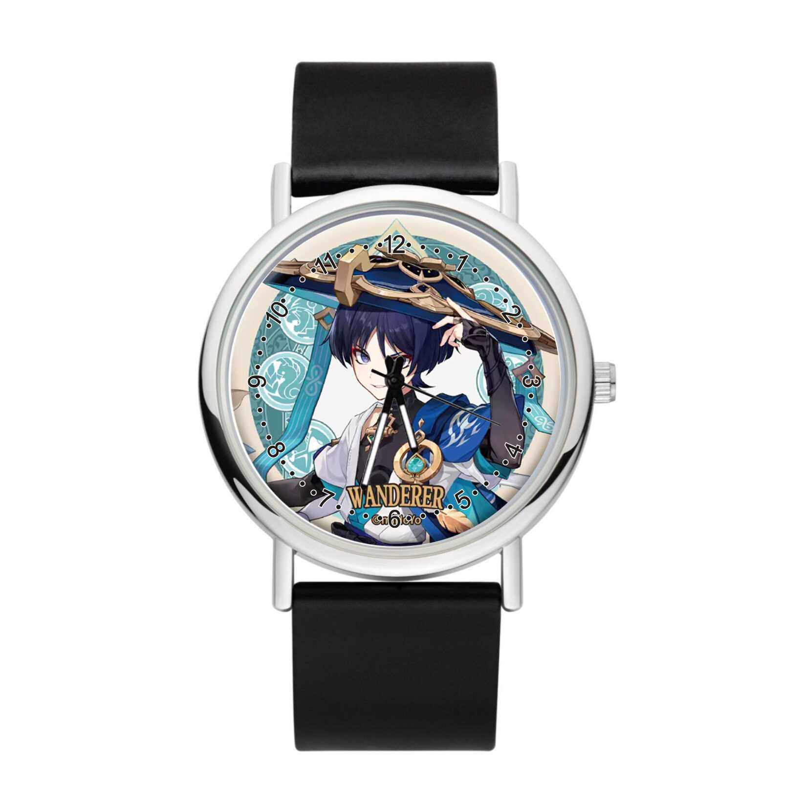 原神周边钟离芙宁娜魈手表二次元动漫学生男女石英表吧唧电子腕表 - 图0