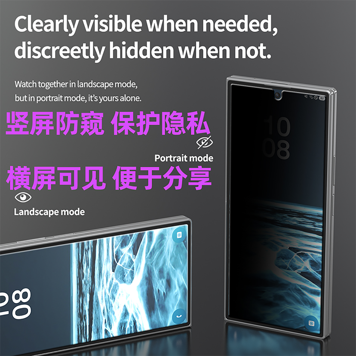 韩国araree手机贴膜适用三星ZFold7高清钢化膜防窥前屏保护膜Z Fold7分体单颗镜头膜 - 图1