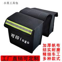 Black Canvas Hump Motorcycle Bag side hanging bag Electric Car Backseat Satchel Tailpipe Waterproof