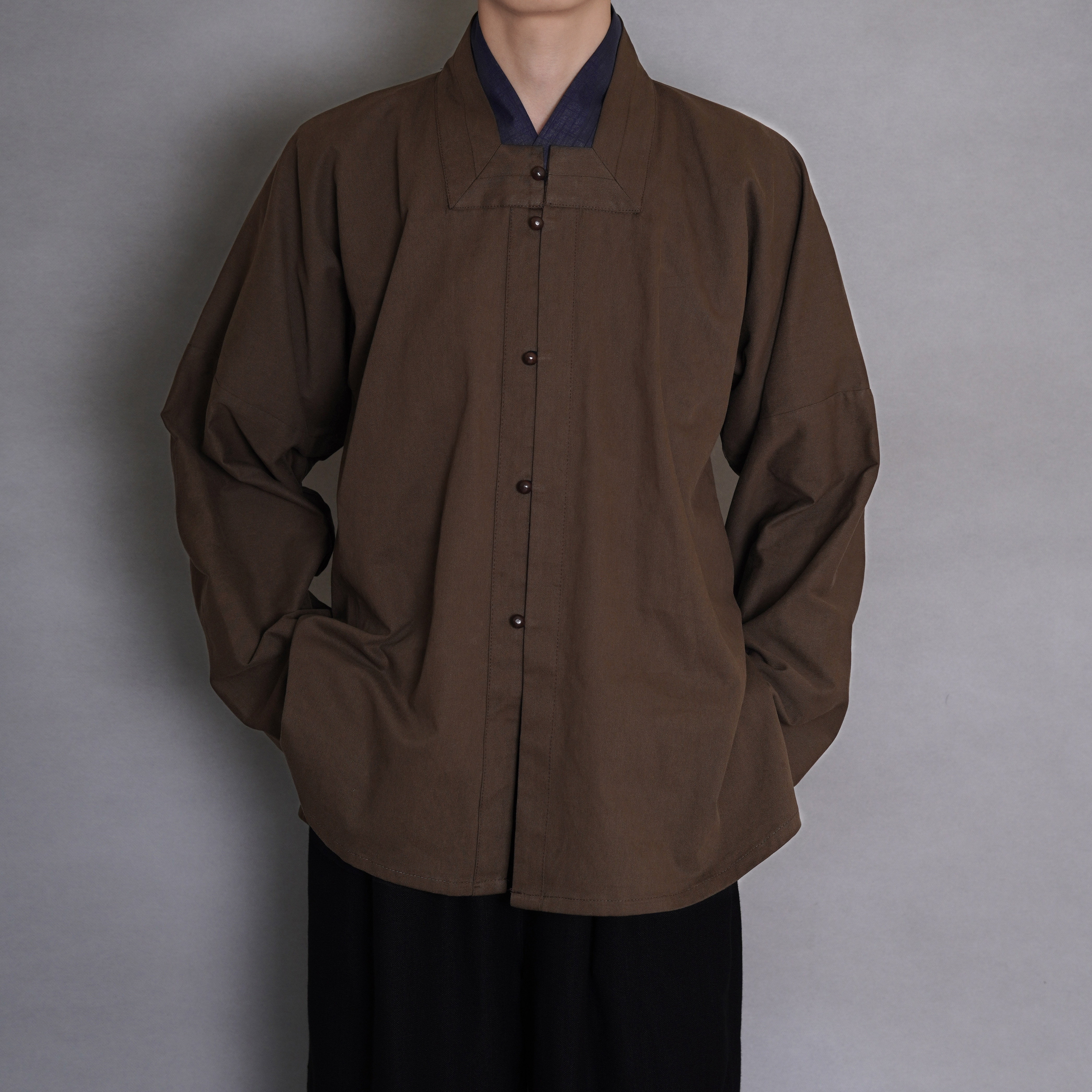 青山渐汉服明制方领对襟弓袋袖短衫纯棉素色国风外套日常春秋上衣,淘宝优惠券,粉丝福利购,淘宝优惠卷