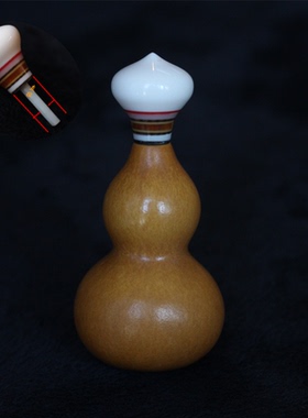 新款天然文玩葫芦手工制作多层款龙头蜜胺镶口八宝手捻把件口盖帽