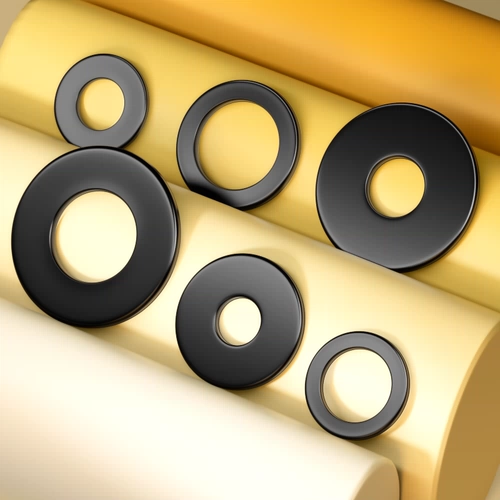 Черная прокладка, металлическая круглая шайба, увеличенная толщина