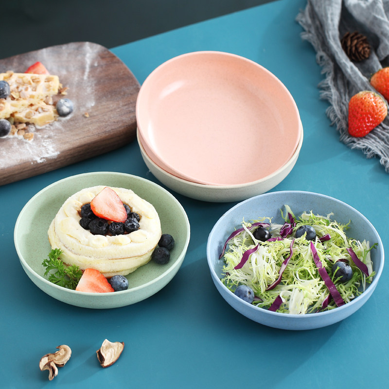 吐骨头小碟子家用创意可爱小麦秸秆餐盘塑料碟水果盘菜盘垃圾盘碟_虎窝淘
