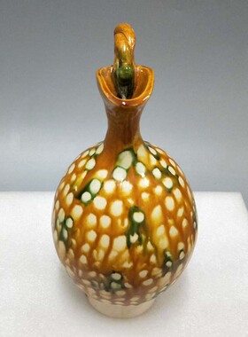 仿古唐三彩罐 单柄瓶 古典工艺品 研学展品定制 家居饰品 复古风