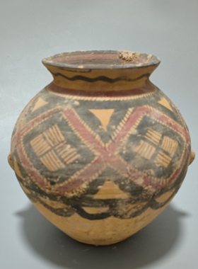 复古马家窑彩陶家居装饰陶罐摆件