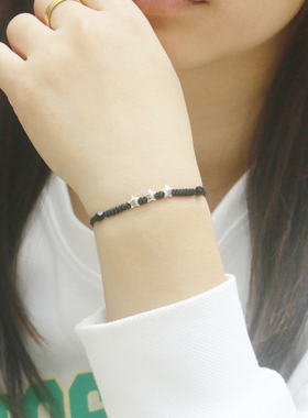 男女925纯银原创设计星星手链