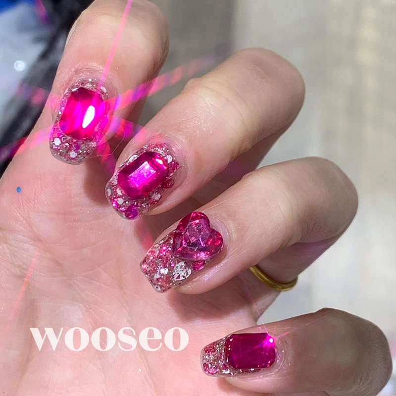 红色穿戴甲短款高级感重工穿戴美甲2025新款爆款手工定制指甲贴片,淘宝优惠券,粉丝福利购,淘宝优惠卷