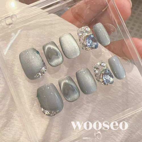 美甲穿戴甲短款高级感显白穿戴式美甲2025新款纯手工绝美指甲贴片 - 图1