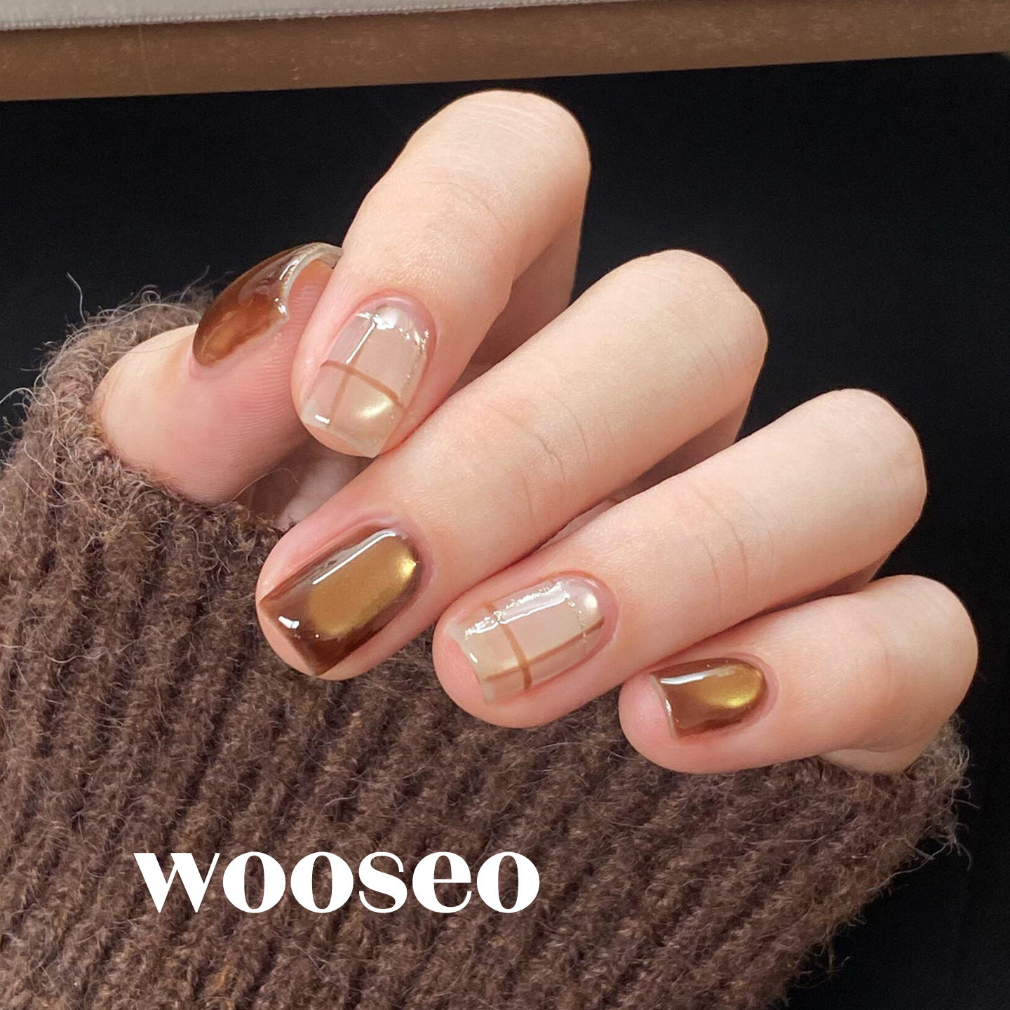 美拉德猫眼穿戴甲短款秋冬高级感手工指甲贴片2026新款穿戴式美甲,淘宝优惠券,粉丝福利购,淘宝优惠卷