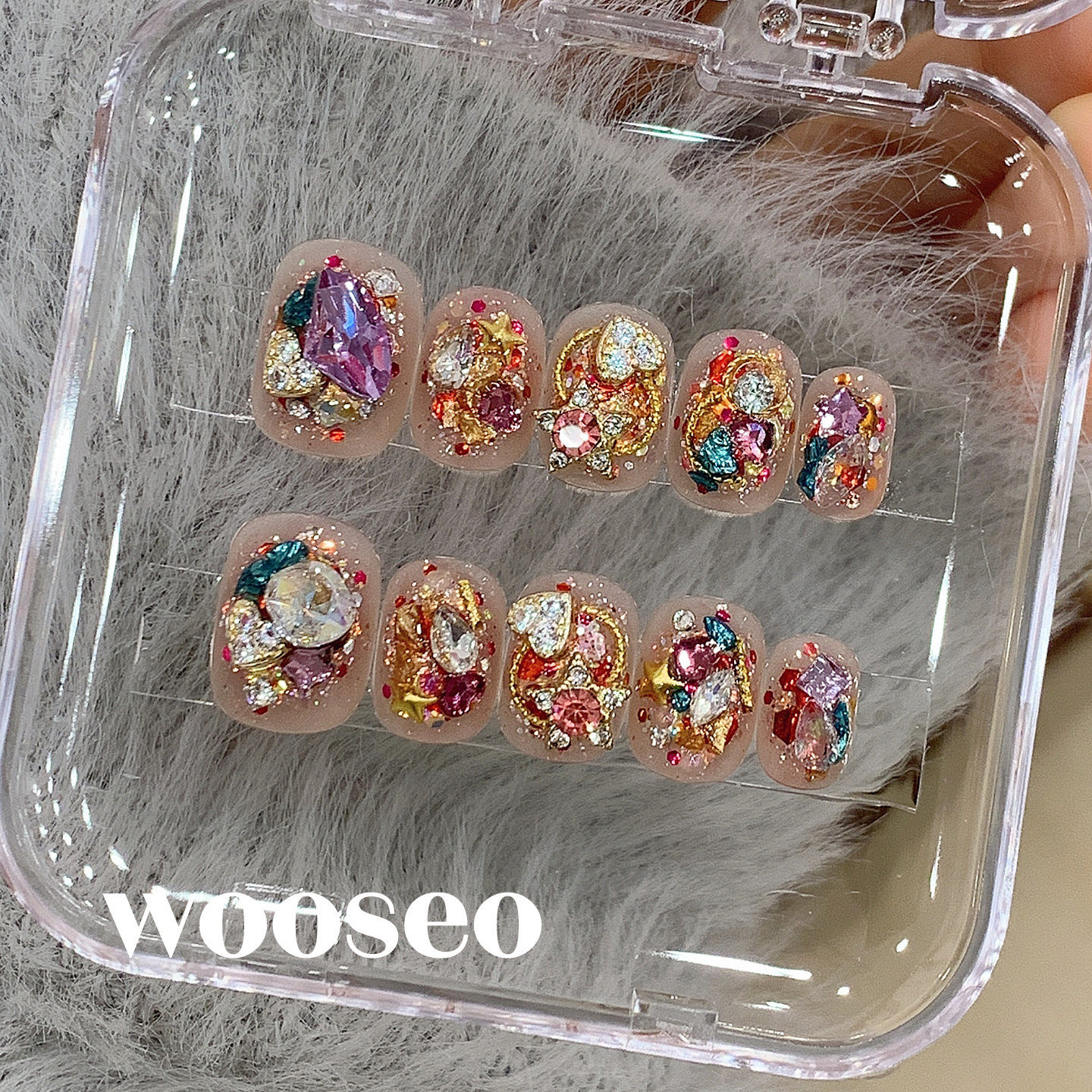 重工穿戴甲短款秋冬高级感轻奢手工指甲贴片2026新款爆款穿戴美甲,淘宝优惠券,粉丝福利购,淘宝优惠卷