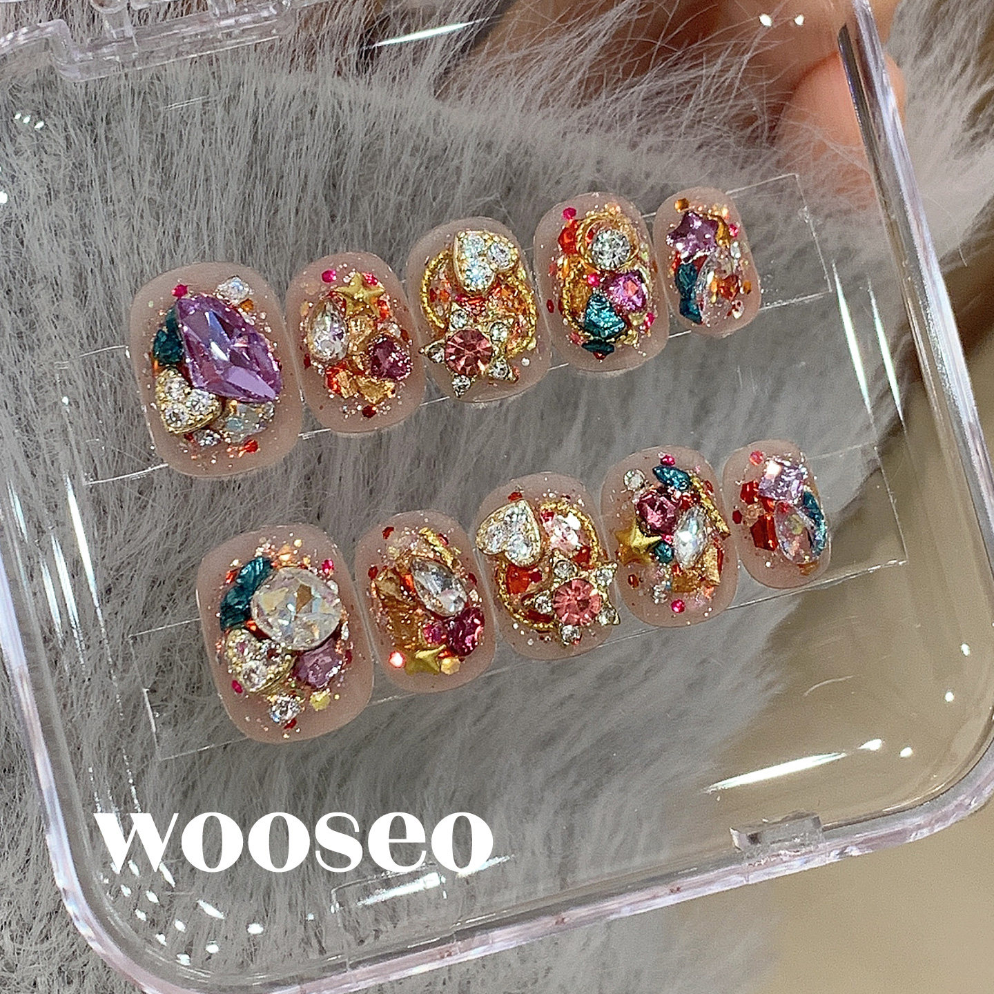 重工穿戴甲短款秋冬高级感轻奢手工指甲贴片2026新款爆款穿戴美甲,淘宝优惠券,粉丝福利购,淘宝优惠卷