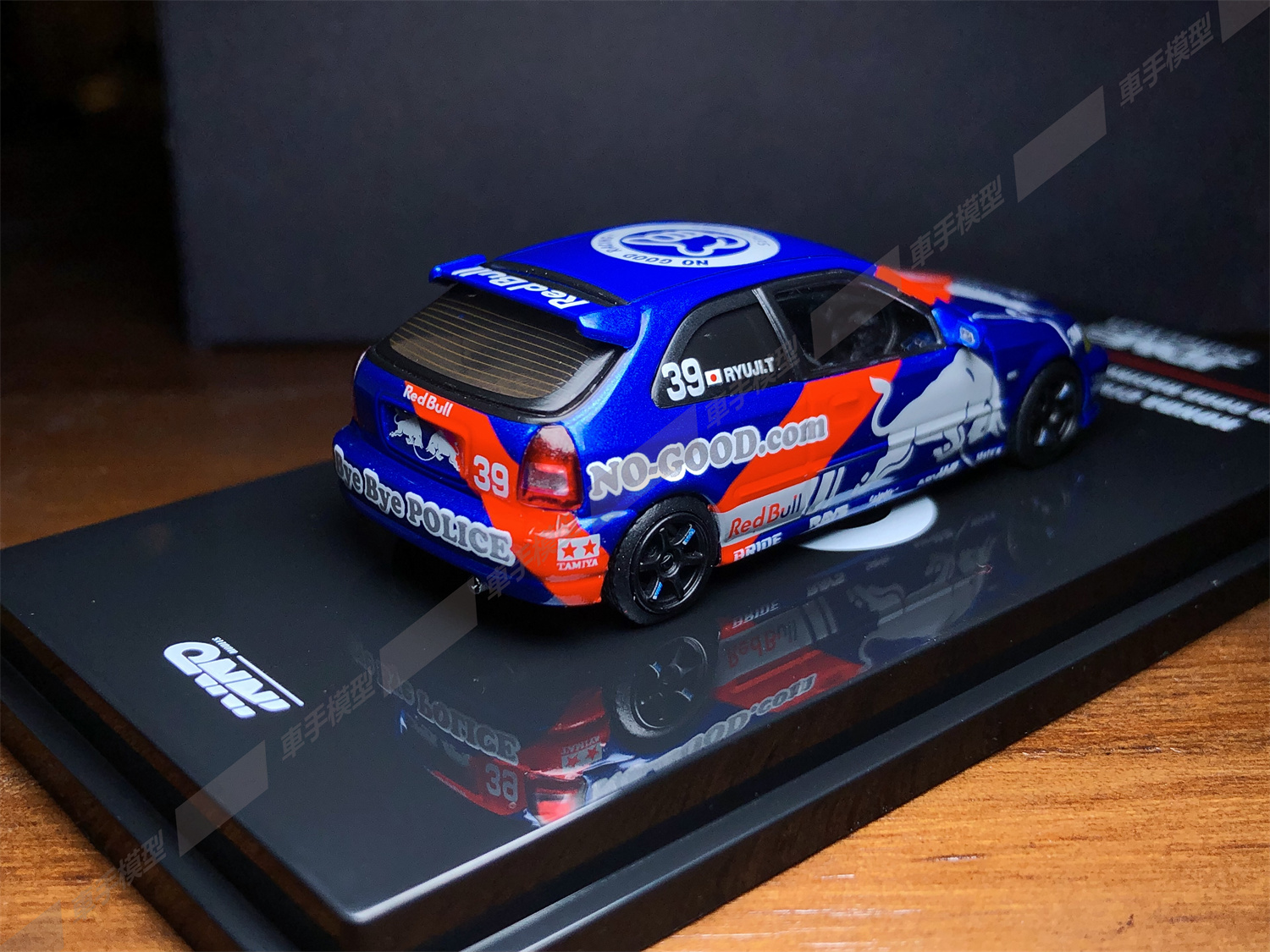 INNO 1/64本田思域CIVIC Type-R EK9 NO GOOD Red Bull 合金车模 - 图1