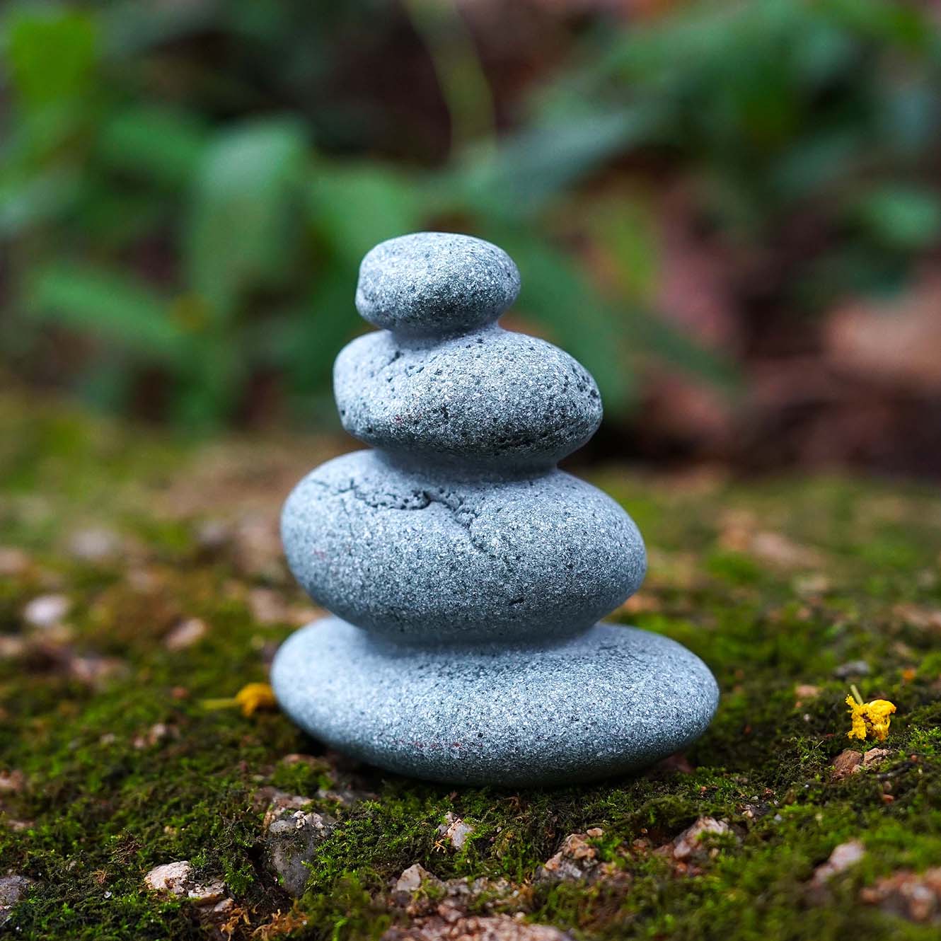 叠石仿真禅意假山石头摆件中式日式园艺盆景花卉枯山水微景观造景 - 图0