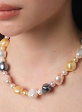 GetEmON原创高级感明星轻奢小众百搭巴洛克珍珠男女锁骨项链