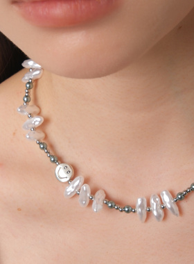 【TRACK OF OCEAN脚印】GET'EM ON珍珠贝珠拼接原创情侣小众项链