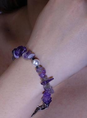 GetEmON原创高级感明星轻奢小众情侣叠戴碎石珍珠嘻哈好运手链