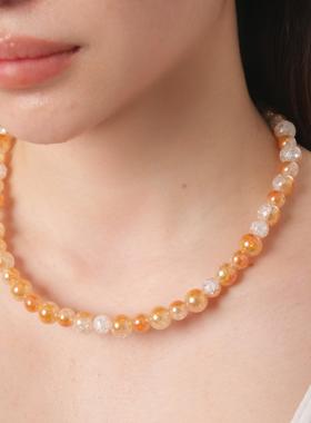 GetEmON原创高级感明星多巴胺小众情侣闪珍珠嘻哈潮男女锁骨项链