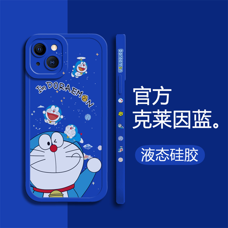 多啦a梦苹果13手机壳iPhone11promax软壳12mini叮当猫8plus卡通xs可爱xr硅胶max7plus镜头全包se2蓝胖子6s套 - 图0