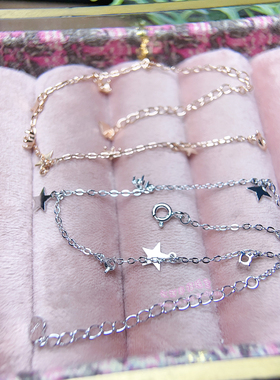 925银手链空托 圆形 3MM 女款银手链托镶嵌宝石银托