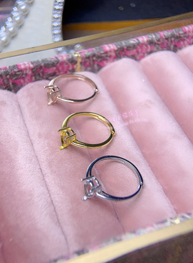 925银戒指空托 水滴形3*5MM-15*20MM  女款镶嵌宝石银戒托