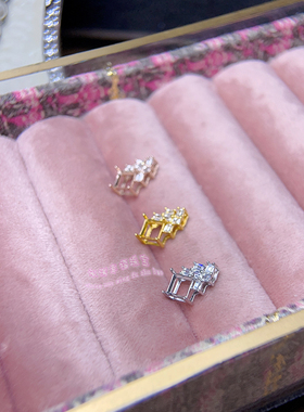 925银吊坠空托 方形5MM 女款镶嵌宝石银托项坠空托项链银托