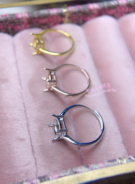 925银戒指空托枕形5MM