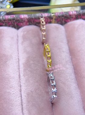 925银戒指空托 椭圆形 3*5MM 镶嵌宝石女款开口排戒银戒托