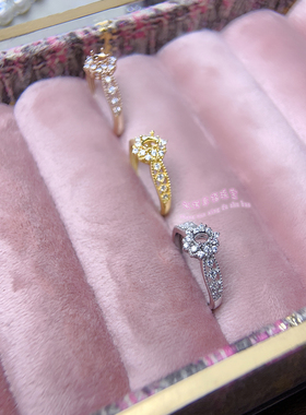 925银戒指空托 椭圆形3*4MM 女款镶嵌用银戒托空托