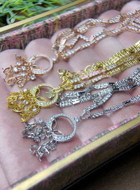 925银项链空托 水滴形4*6MM 项链空托链排银托