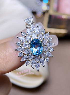 925银戒指吊坠空托 椭圆形 7*9MM女款镶嵌用银戒托项坠套装空托