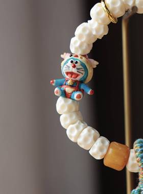 牛骨无相大肠搭配哆啦A梦琉璃星星金虎眼文玩手链配饰品百搭手串