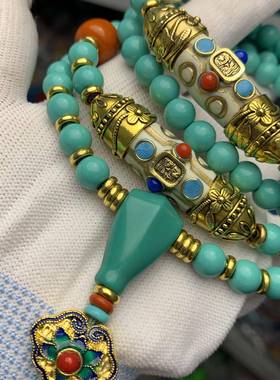 蒙松脖挂链尼泊尔配饰个性原创DIY藏式风格脖挂链佛珠男女通用