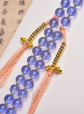 藏传黄财神唐卡54念珠挂饰民族风高级感文玩饰品挂饰小众设计感