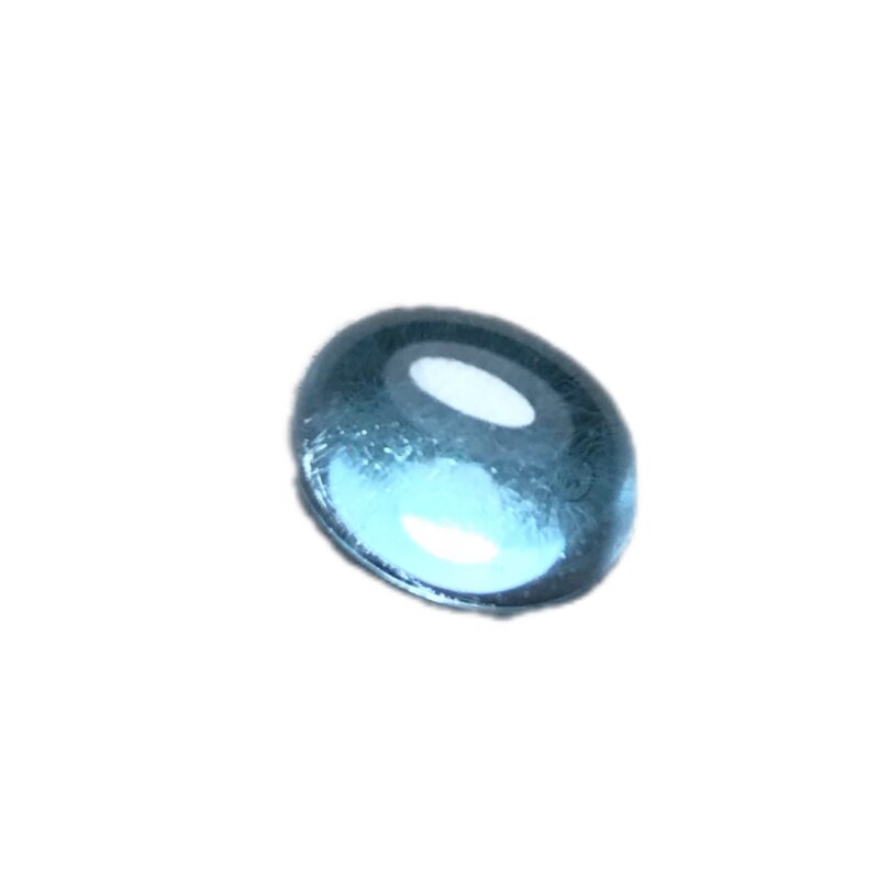 Natural blue topaz cabochon loose stone oval ring face
