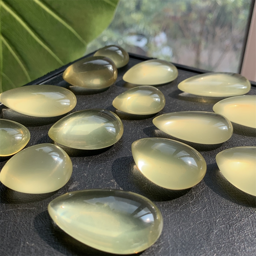 天然柠檬黄巴西黄水晶裸石吊坠无孔镶嵌绕线吊坠毛衣链打孔需备注 - 图2