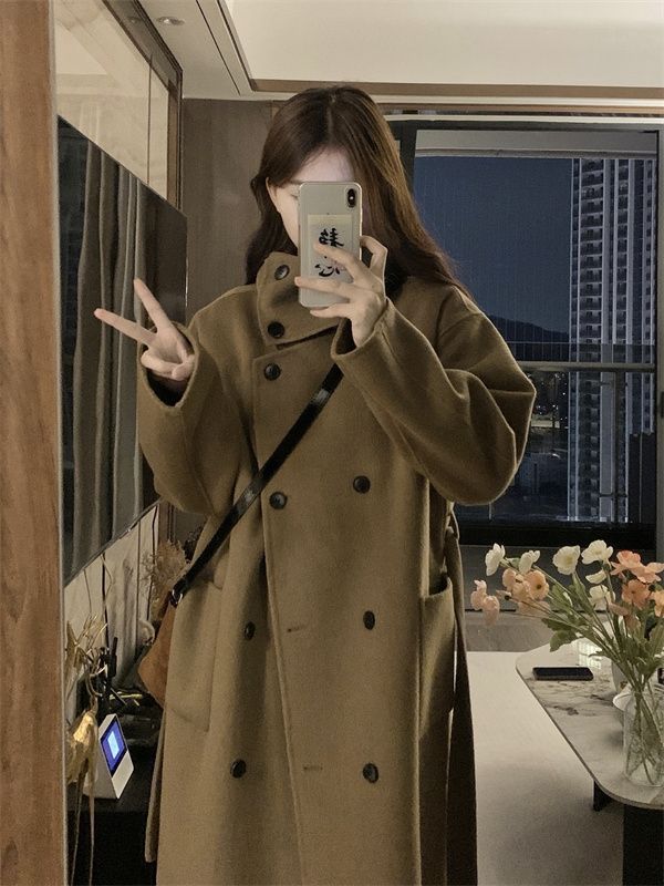 毛呢外套2023年新款女风衣中长款小个子秋冬加厚大衣高级感超好看,淘宝优惠券,粉丝福利购,淘宝优惠卷