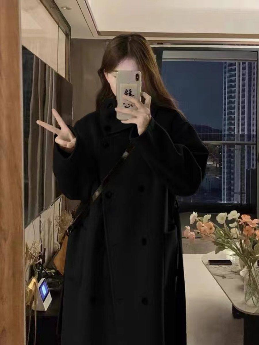 毛呢外套2023年新款女风衣中长款小个子秋冬加厚大衣高级感超好看,淘宝优惠券,粉丝福利购,淘宝优惠卷